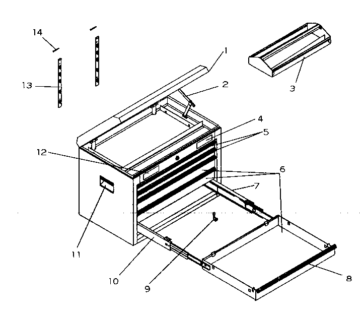 Tool Box Diagram and Parts List for 706954940  Craftsman Tool Stand & Cart