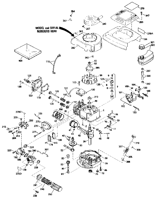 Replacement Parts Diagram and Parts List for 143434492  Craftsman Engine