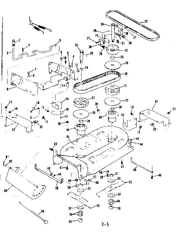 Mower Housing Diagram and Parts List for 13196602  Craftsman Engine