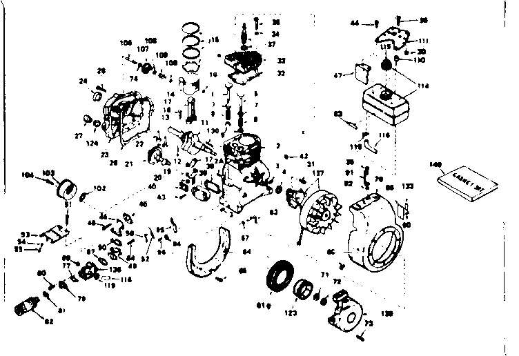 Unit Parts Diagram and Parts List for 143641042  Craftsman Engine
