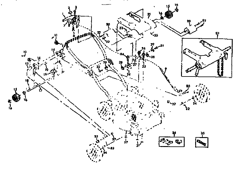 Handle Assembly Diagram and Parts List for 131973954  Craftsman Lawn Mower