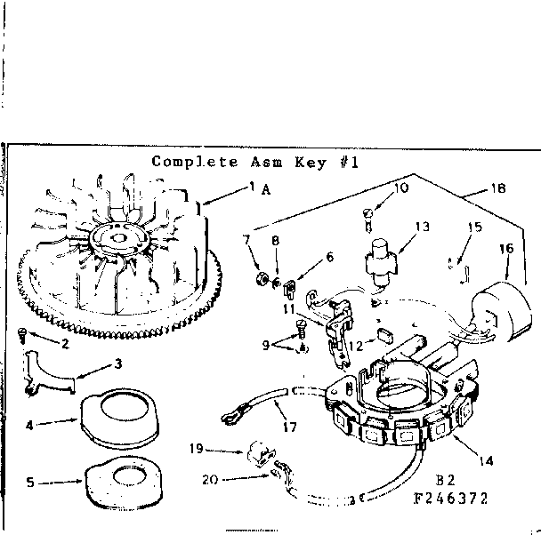 Magneto Diagram and Parts List for 143246372  Craftsman Engine