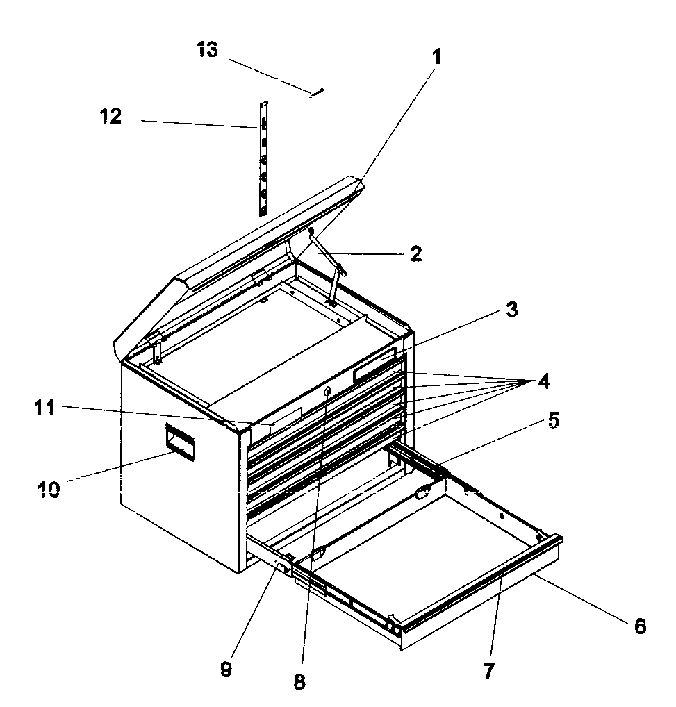 Tool Chest Diagram and Parts List for 706954961  Craftsman Tool Stand & Cart
