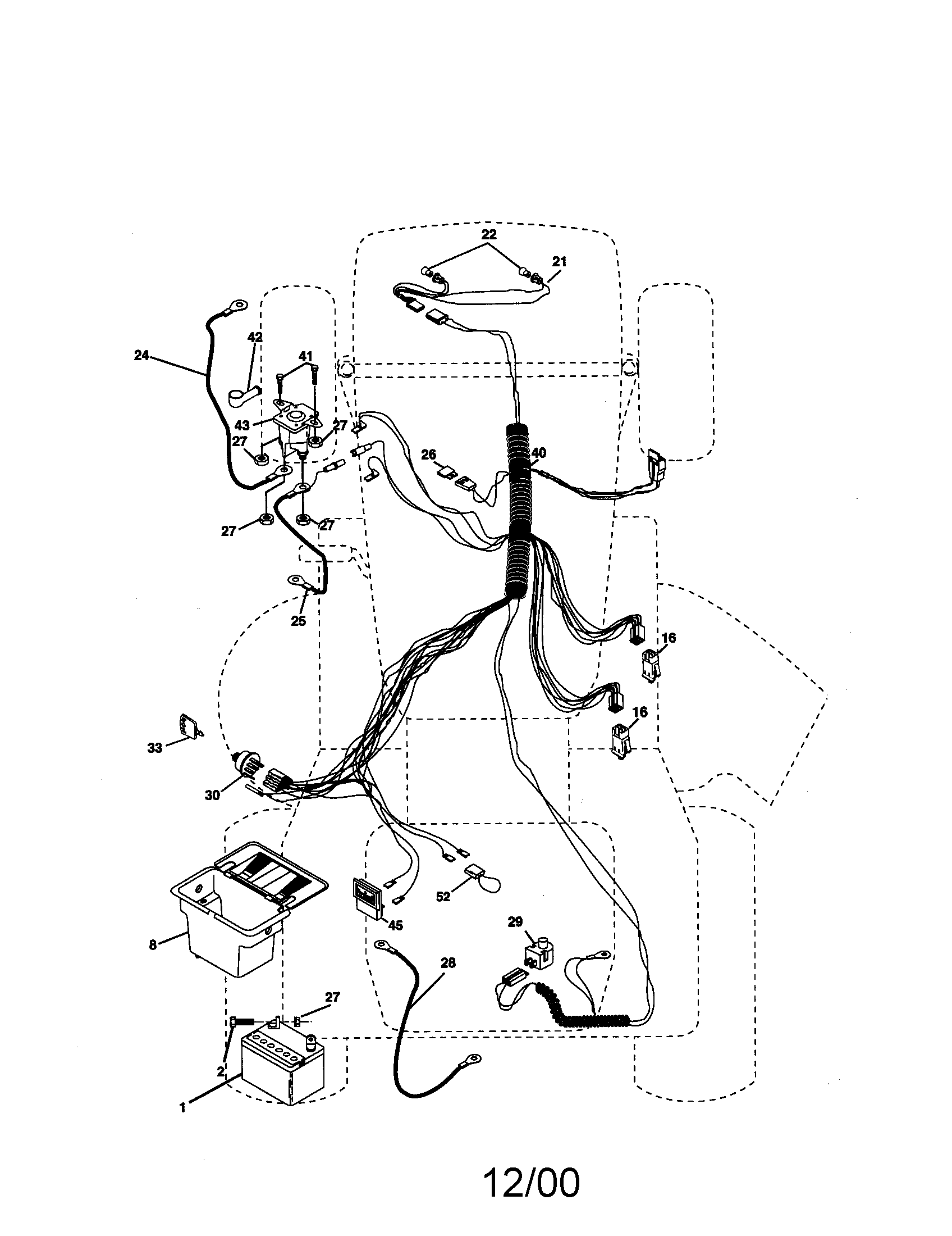 Electrical Diagram and Parts List for 917271740  Craftsman Lawn Tractor