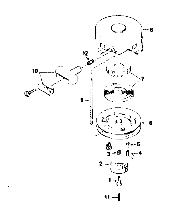 Rewind Starter Diagram and Parts List for 143364022  Craftsman Engine
