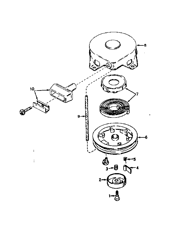 Rewind Starter No. 590420 Diagram and Parts List for 143561212  Craftsman Engine