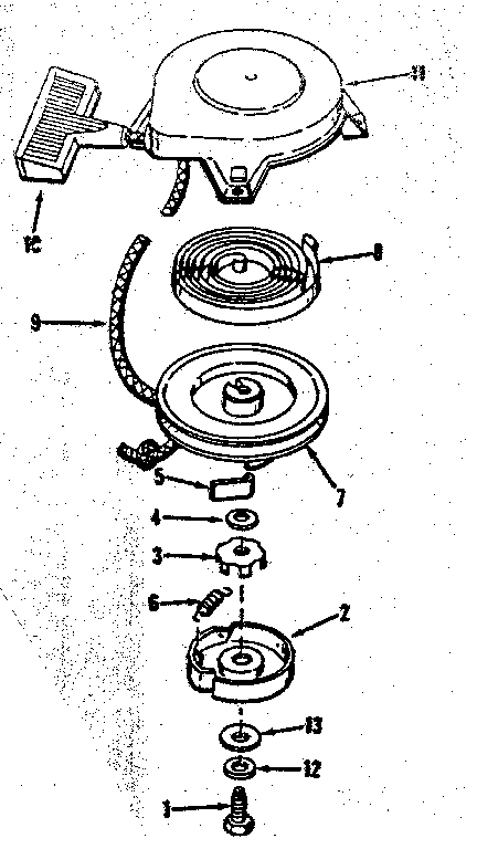 Rewind Starter No. 590374 Diagram and Parts List for 143131022  Craftsman Engine