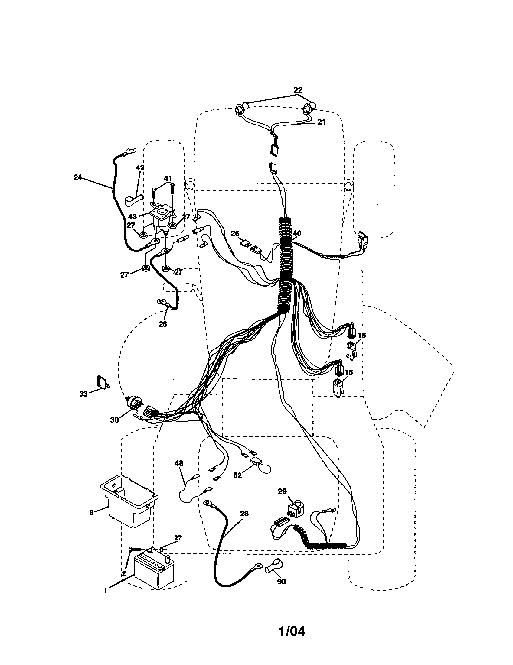 Electrical Diagram and Parts List for 917277310  Craftsman Lawn Tractor