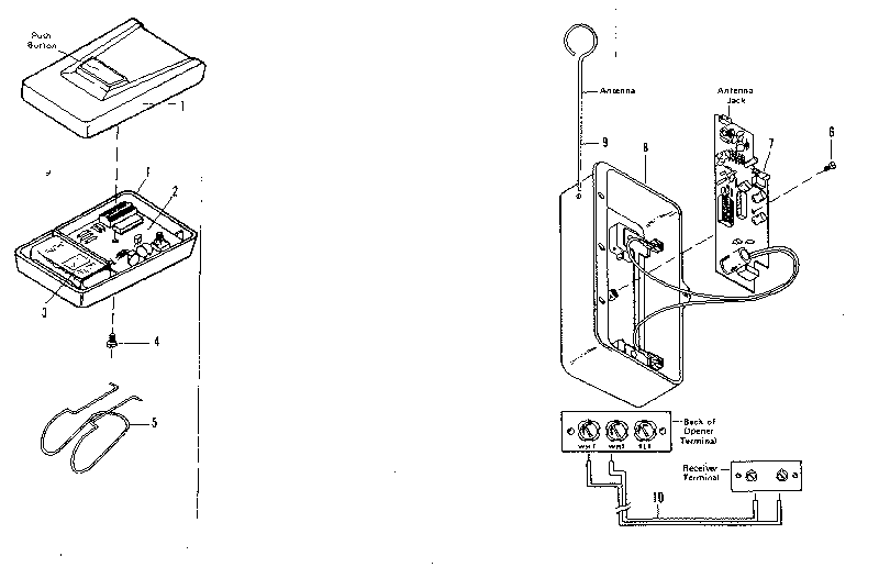 Radio Controls Diagram and Parts List for 139664753  Craftsman Garage Door Opener