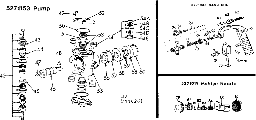 Pump/hand Gun/multijet Nozzle Diagram and Parts List for 471446261  Craftsman Pressure Washer