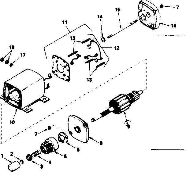Starter Motor No. 33805 Diagram and Parts List for 143366012  Craftsman Engine