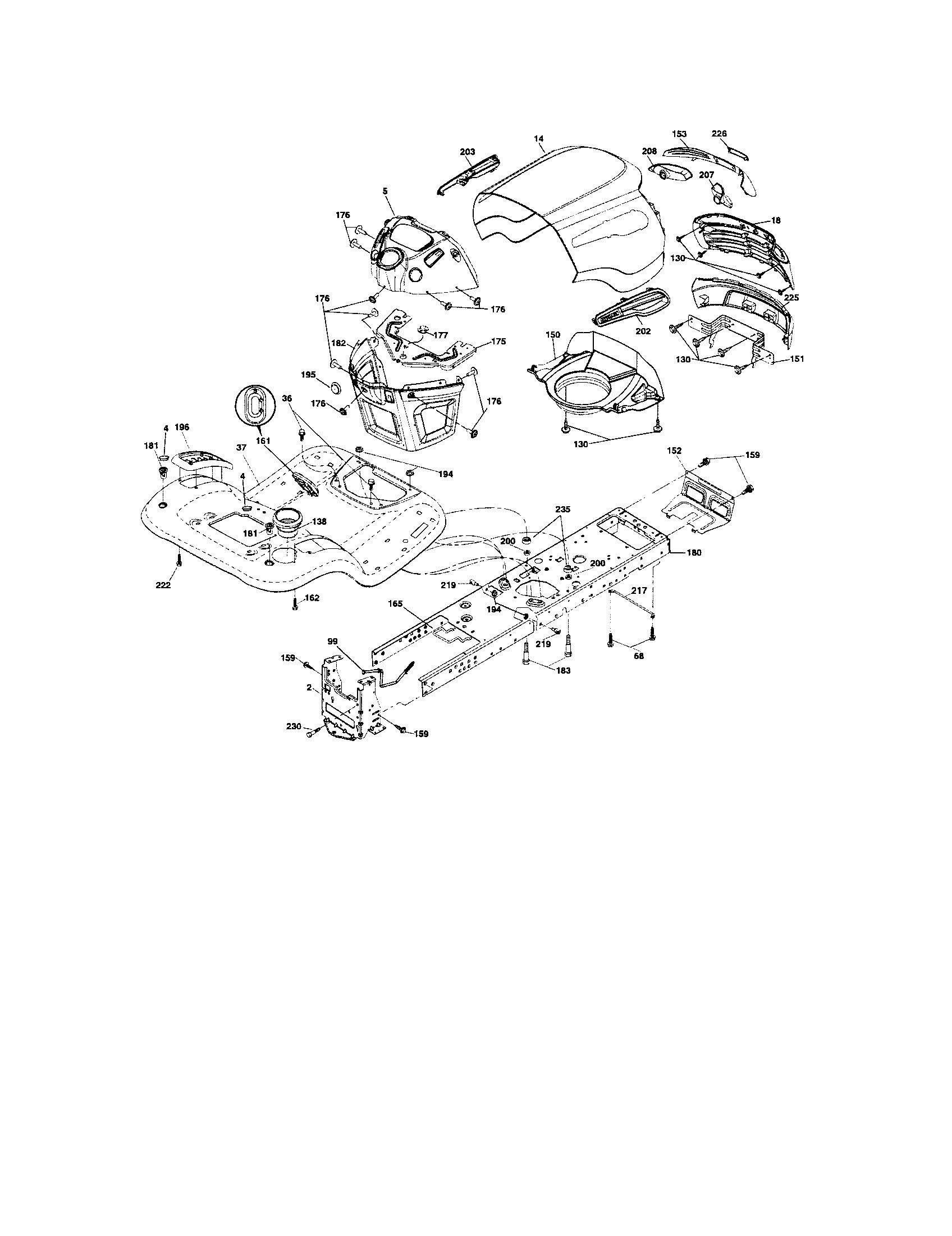 Chassis And Enclosures Diagram and Parts List for 917287280  Craftsman Lawn Tractor