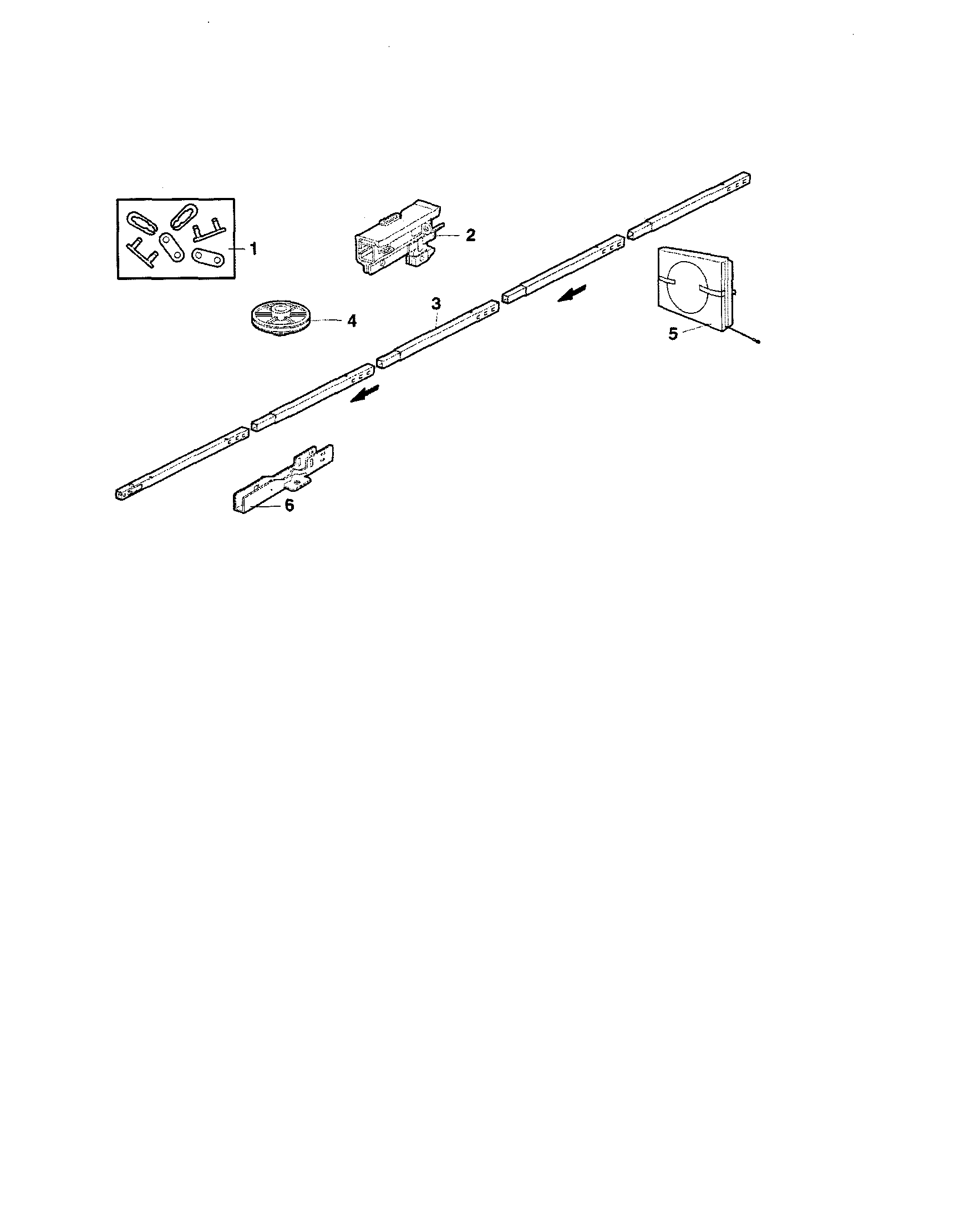 Rail Assembly Parts Diagram and Parts List for 13953930D  Craftsman Garage Door Opener