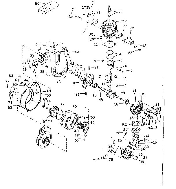 Engine Type 1124-model Ah47 Diagram and Parts List for 91760010  Craftsman Chainsaw