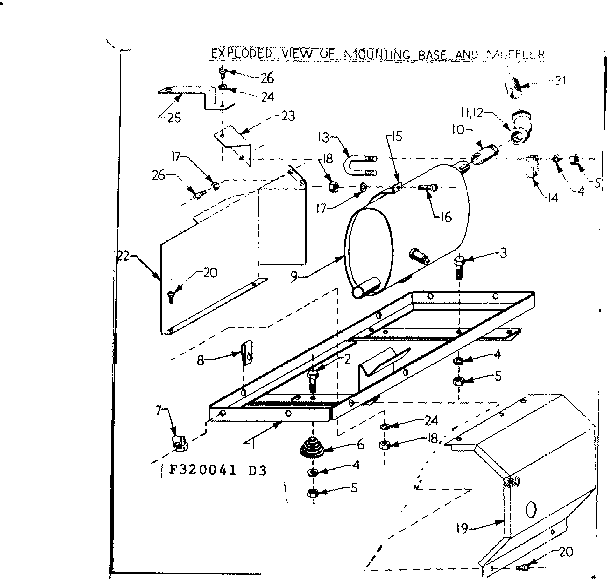 Mounting Base And Muffler Diagram and Parts List for 580320041  Craftsman Engine