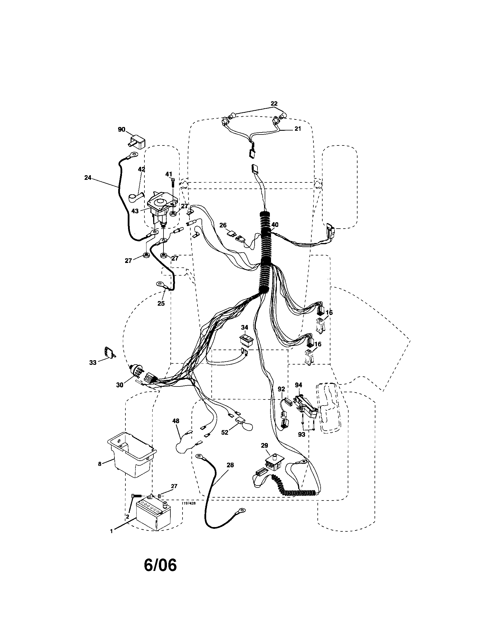 Electrical Diagram and Parts List for 917276391  Craftsman Lawn Tractor