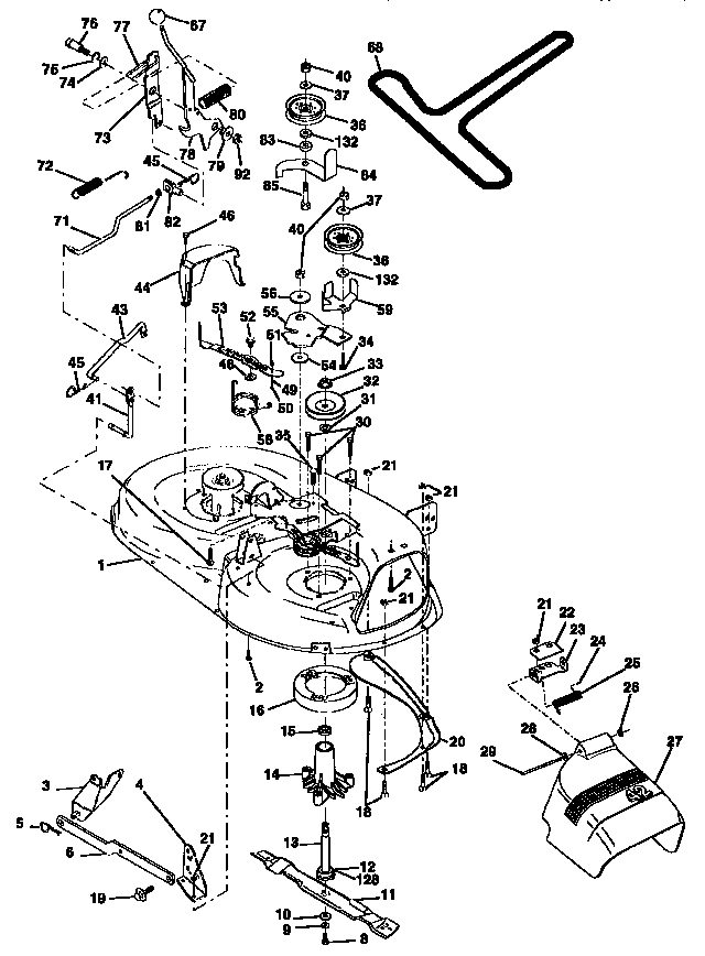 Mower Diagram and Parts List for 917256891  Craftsman Lawn Tractor