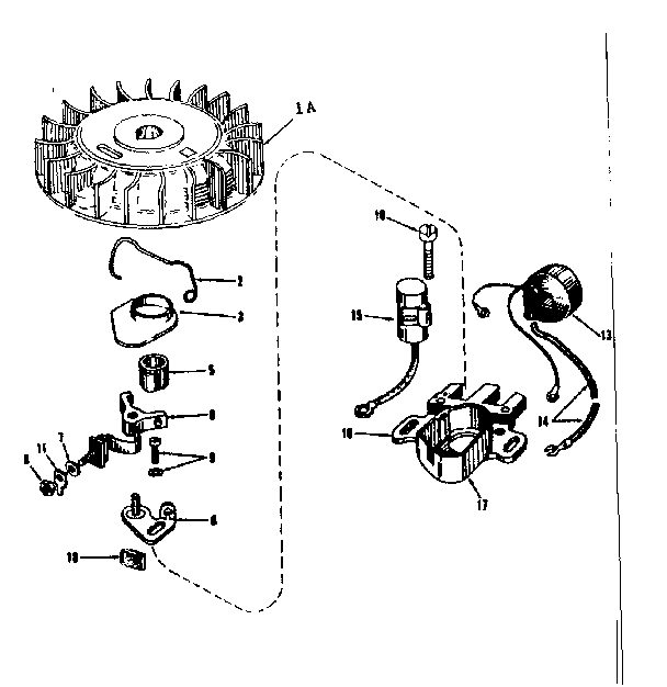 Magneto No. 610667 Diagram and Parts List for 143124021  Craftsman Engine
