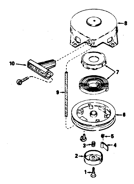 Rewind Starter No. 590537 Diagram and Parts List for 200681031  Craftsman Engine
