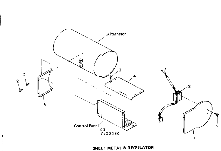 Sheet Metal & Regulator Diagram and Parts List for 580320580  Craftsman Engine