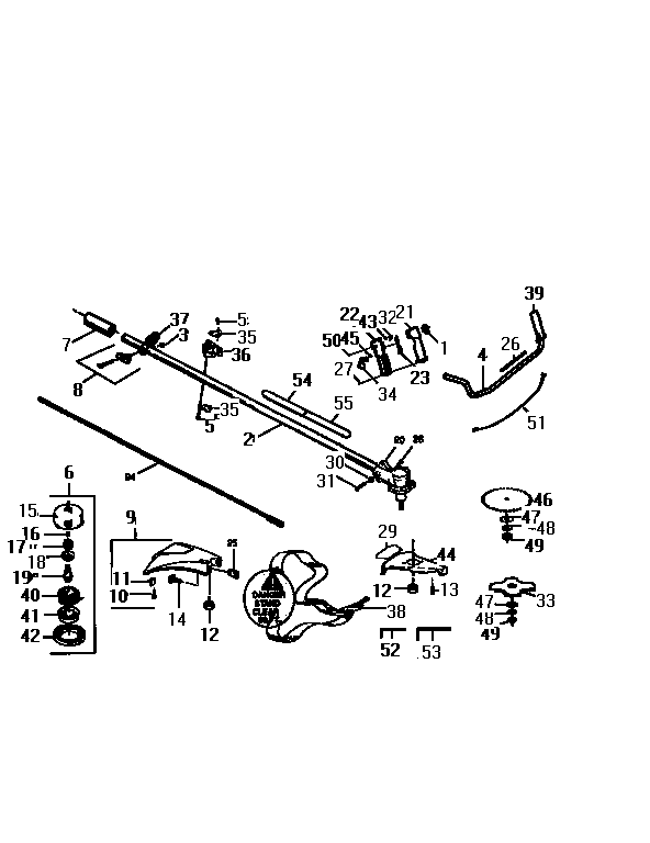 Drive Shaft And Cutter Head Diagram and Parts List for 358798471  Craftsman Trimmer
