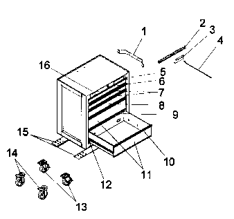 Cabinet Parts Diagram and Parts List for 706618152  Craftsman Tool Stand & Cart