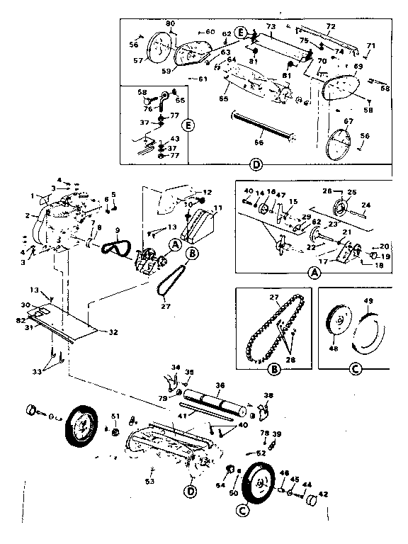 Reel Assembly Diagram and Parts List for 536375750  Craftsman Lawn Mower