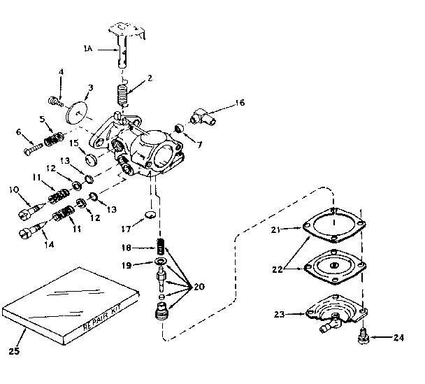 Carburetor No. 631243 Diagram and Parts List for 143171052  Craftsman Engine