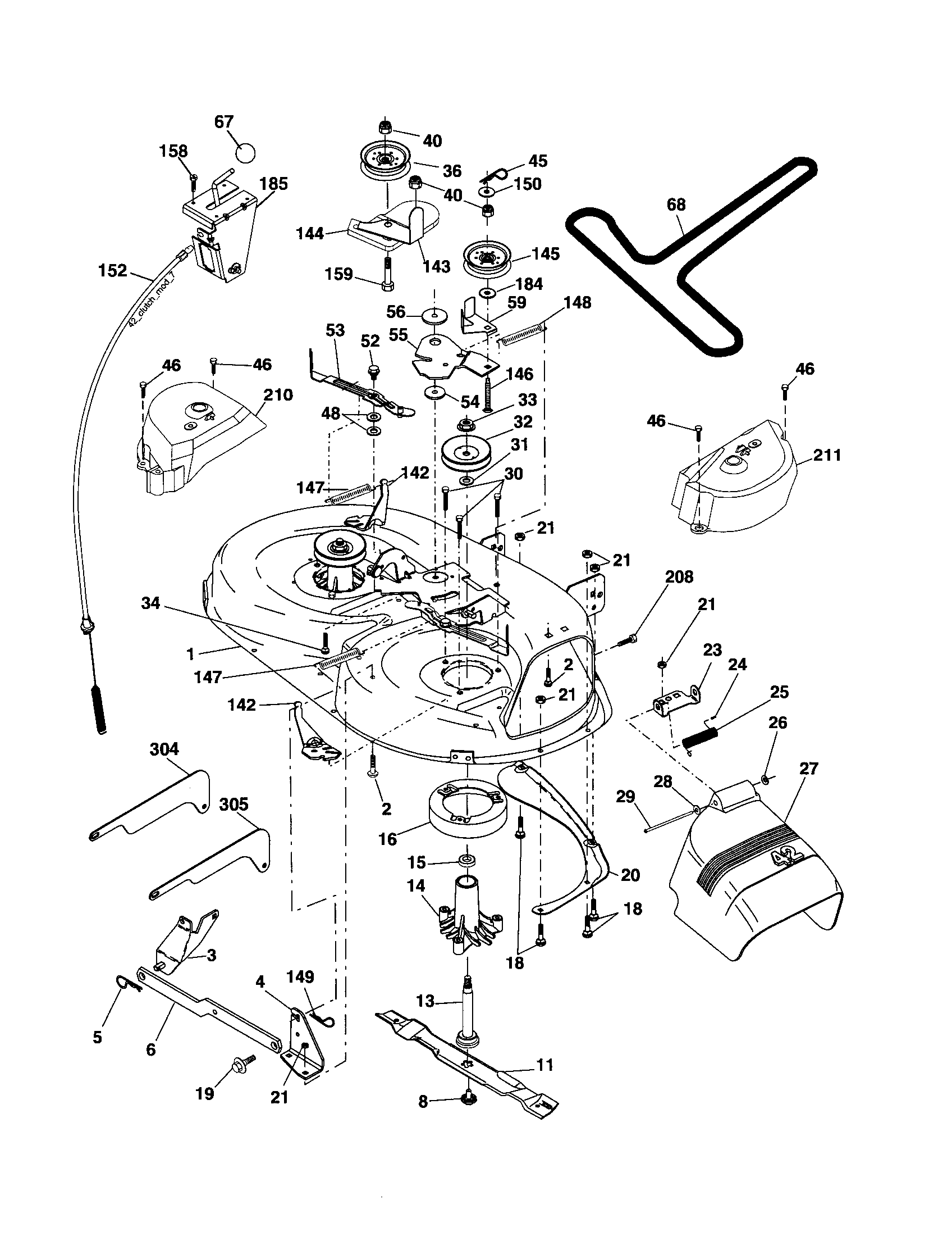 Mower Diagram and Parts List for 917257410  Craftsman Lawn Tractor
