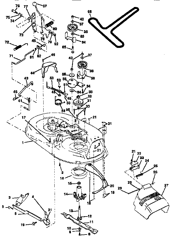 Mower Diagram and Parts List for 917252511  Craftsman Lawn Tractor