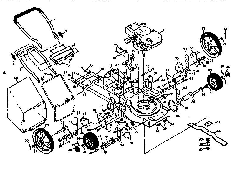 Replacement Parts Diagram and Parts List for 131907902  Craftsman Lawn Mower