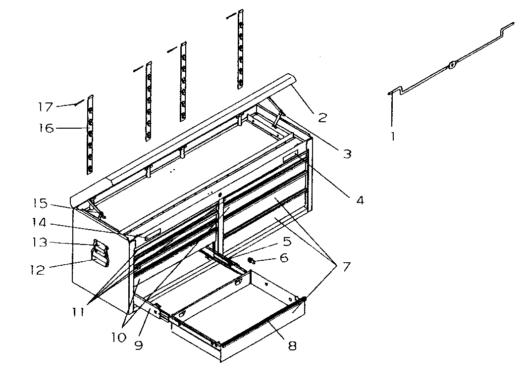 Tool Chest Diagram and Parts List for 706824971  Craftsman Tool Stand & Cart