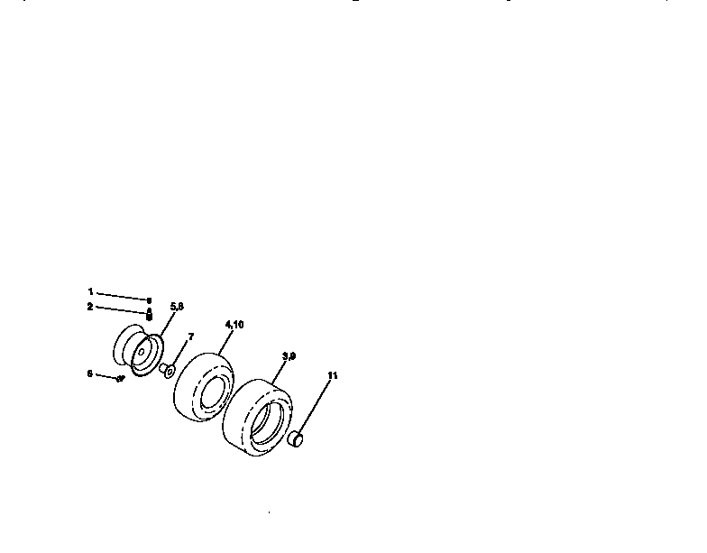 Wheels And Tires Diagram and Parts List for 917272011  Craftsman Lawn Tractor