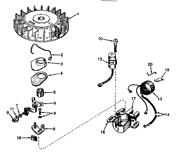 Magneto Diagram and Parts List for 200203192  Craftsman Engine