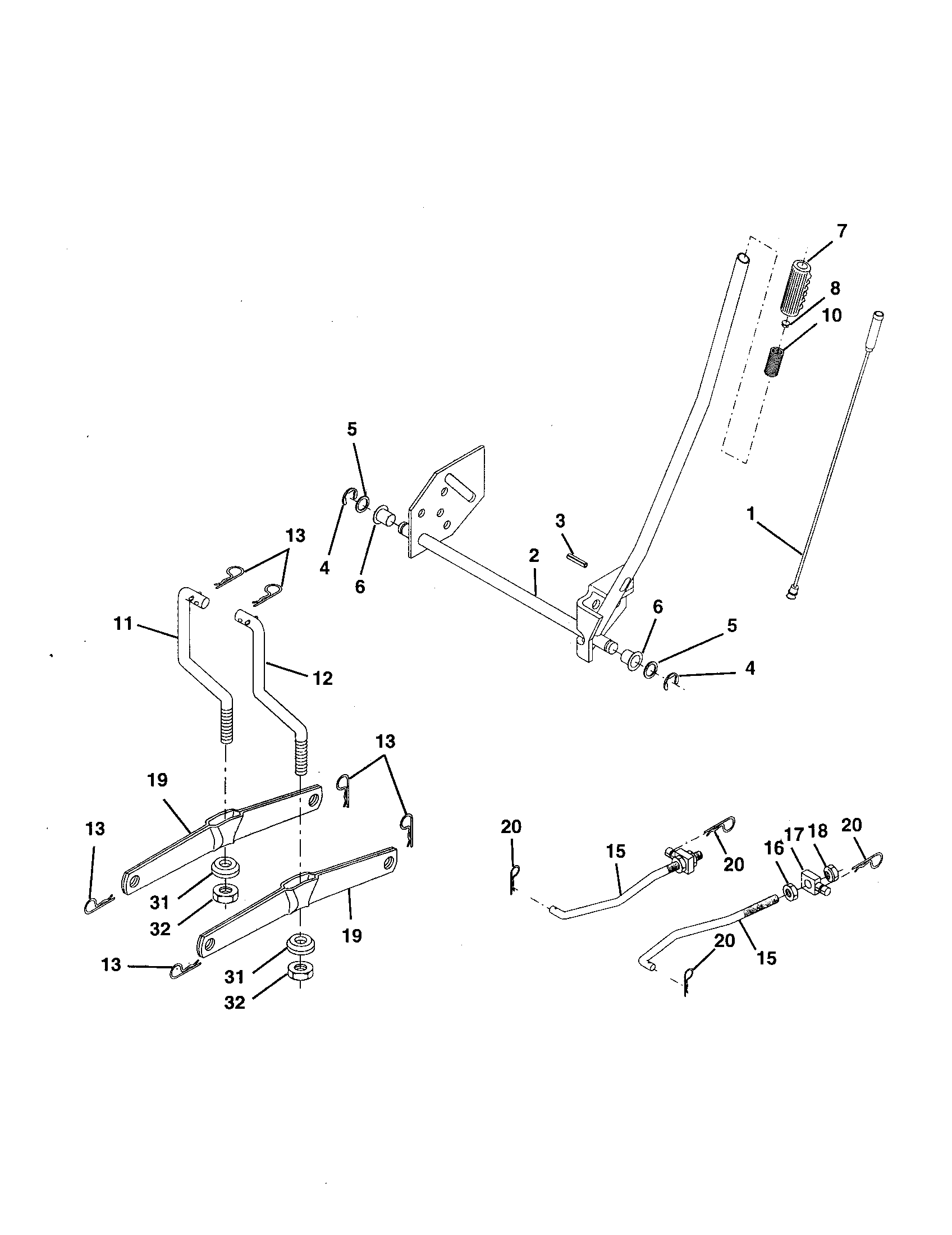 Steering Assembly Diagram and Parts List for 917252800  Craftsman Lawn Tractor