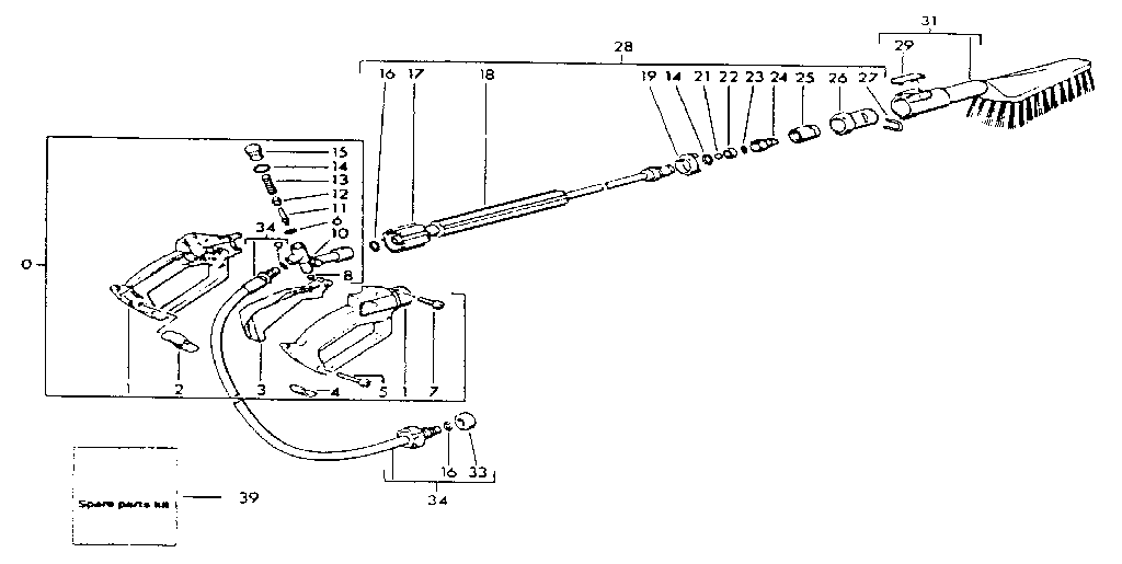 Trigger Gun And Lance Diagram and Parts List for 55974230  Craftsman Pressure Washer