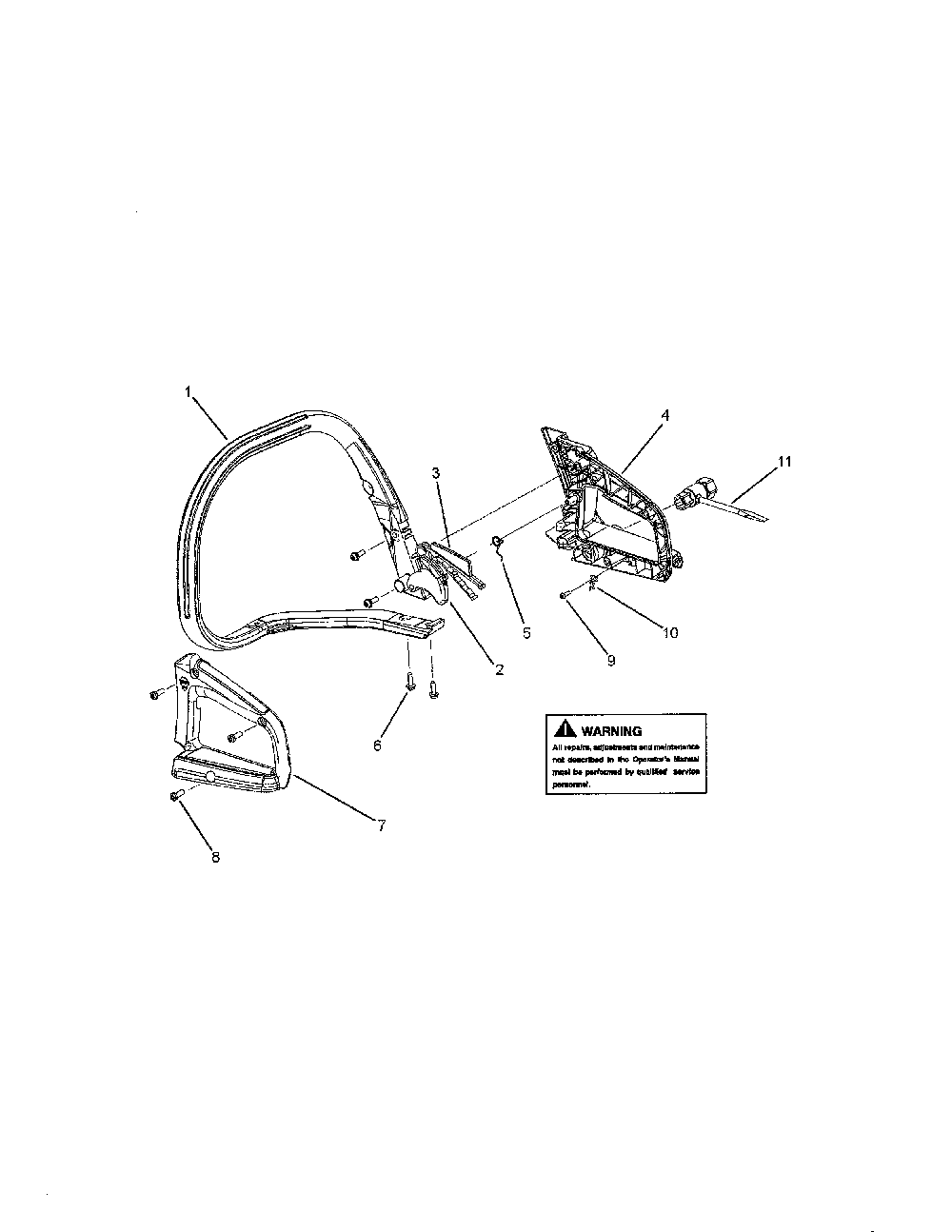 Handle Diagram and Parts List for 358740180  Craftsman Chainsaw