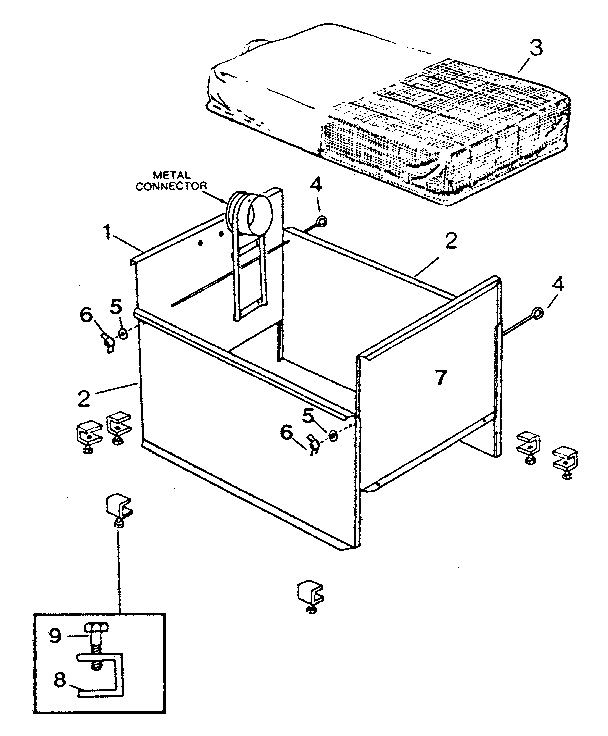 Cart Extension Diagram and Parts List for 52126471  Craftsman Leaf Blower / Vacuum