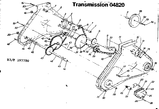 Transmission Diagram and Parts List for 247297780  Craftsman Tiller