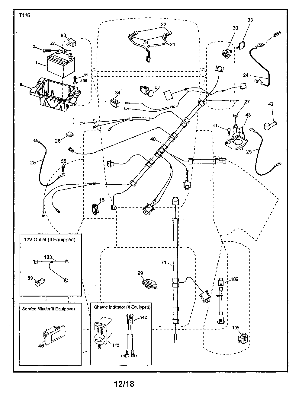 Electrical Diagram and Parts List for 960420221  Craftsman Lawn Tractor