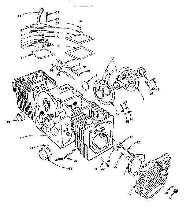 Cylinder Block Group Diagram and Parts List for 739BF-MS2833E  Craftsman Engine