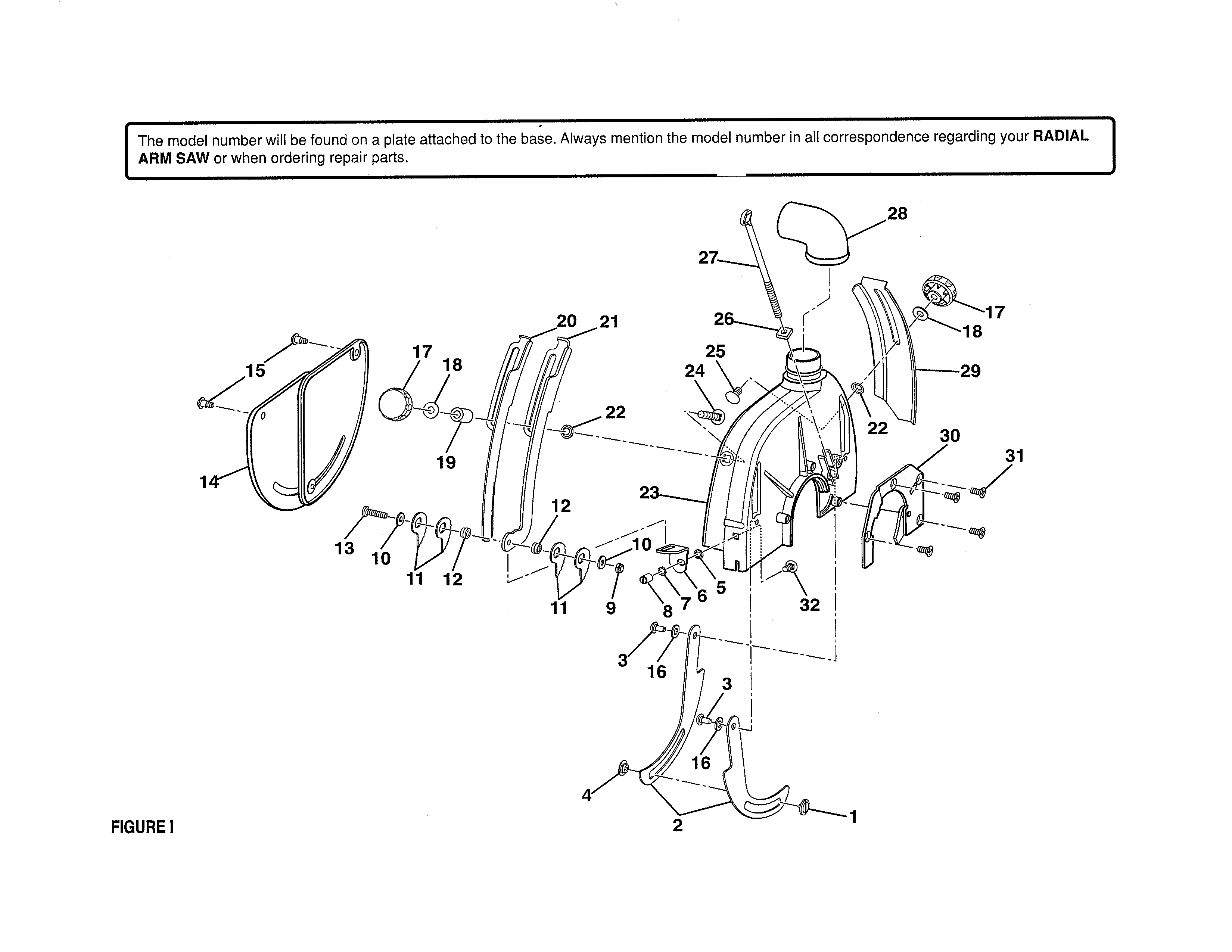 Upper/lower Guard Diagram and Parts List for 9058  Craftsman Saw