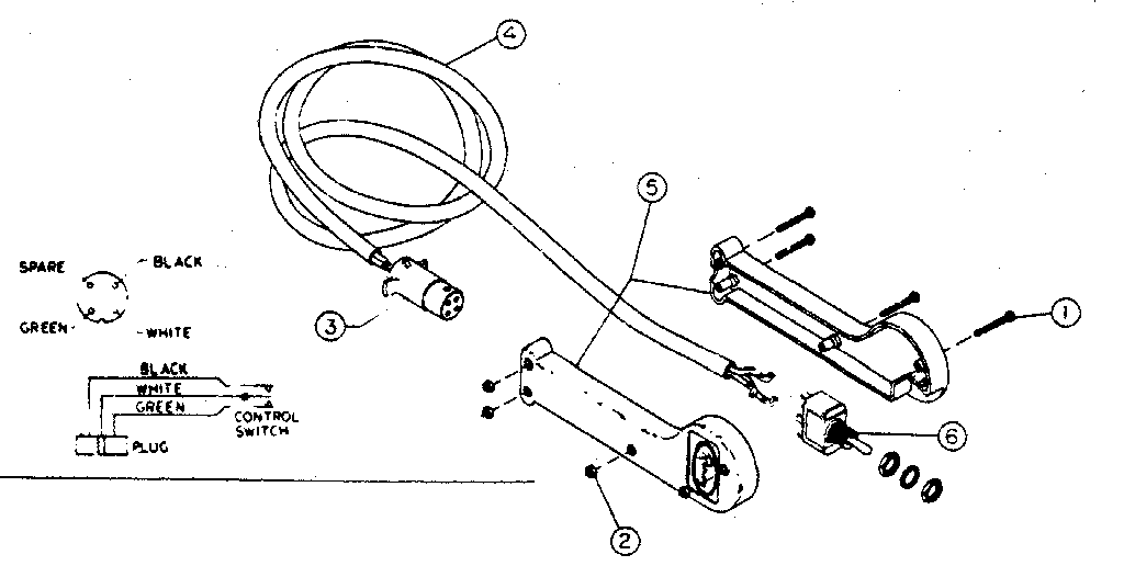 Switch Assembly Diagram and Parts List for 3921  Craftsman Hoist & Winch