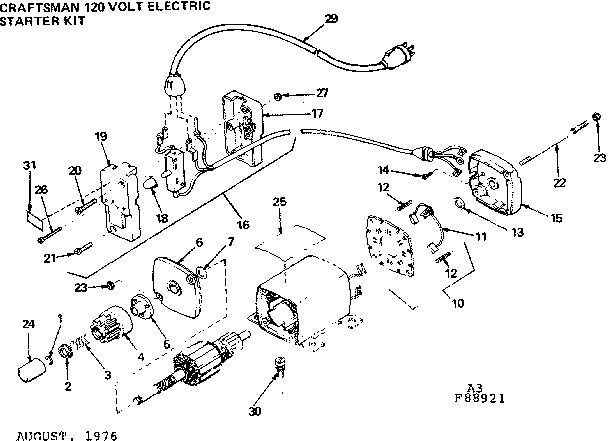 Replacement Parts Diagram and Parts List for 14388921  Craftsman Lawn Mower