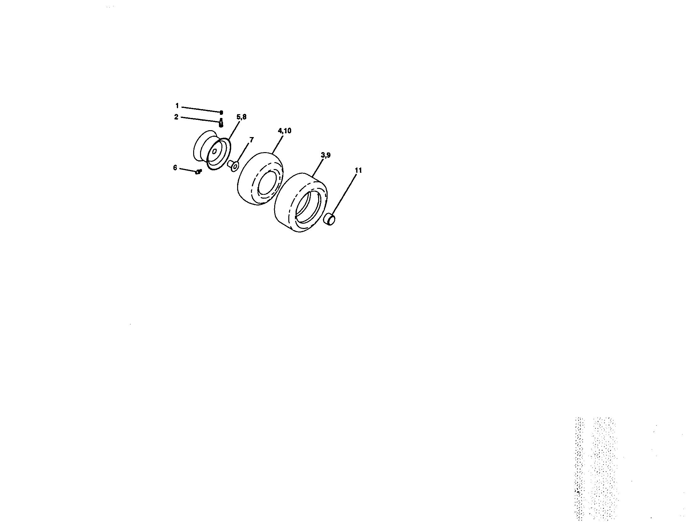 Wheels And Tires Diagram and Parts List for 917271530  Craftsman Lawn Tractor