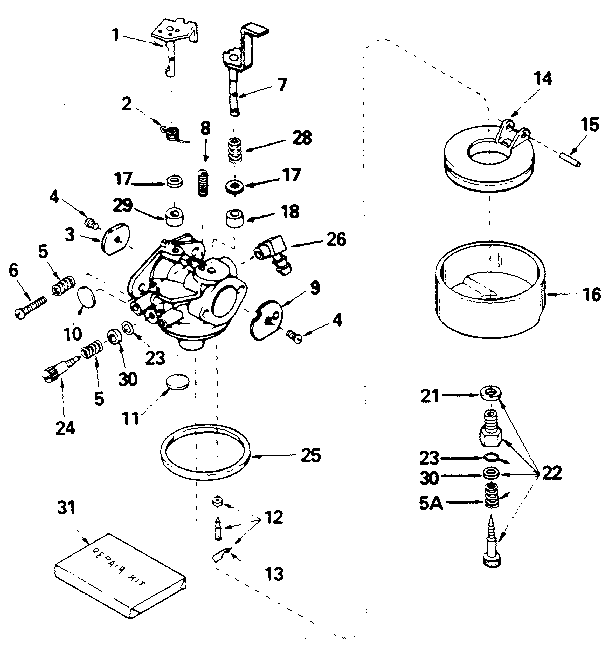 Replacement Parts Diagram and Parts List for 143796152  Craftsman Engine