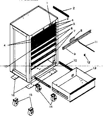 Cabinet Parts Diagram and Parts List for 706619410  Craftsman Tool Stand & Cart