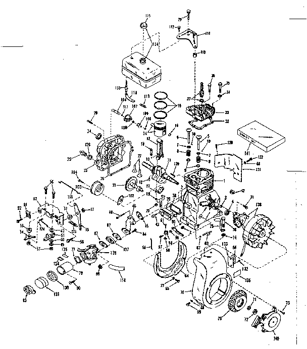 Basic Engine Diagram and Parts List for 143531092  Craftsman Engine