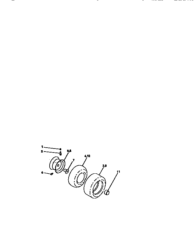 Wheels And Tires Diagram and Parts List for 917270632  Craftsman Lawn Tractor