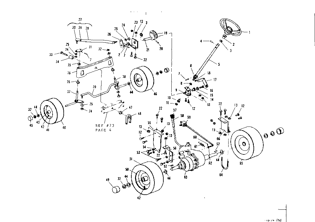 Steering And Front Axle Diagram and Parts List for 536963310  Craftsman Lawn Mower
